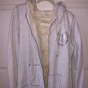 Zip up hooded PINK sweatshirt